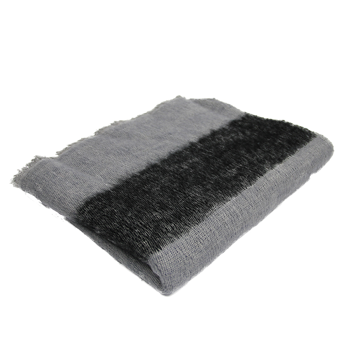Scarf Yak Gray stripe