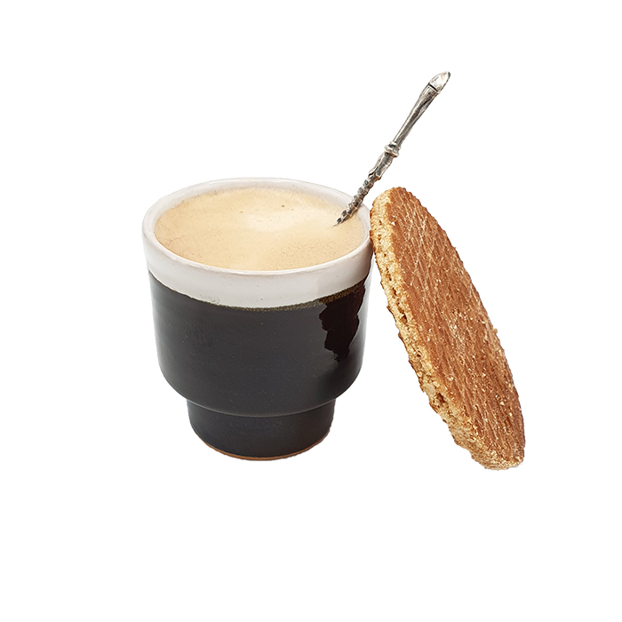 Cup-candleholder-pot Wide 2tone black/wh