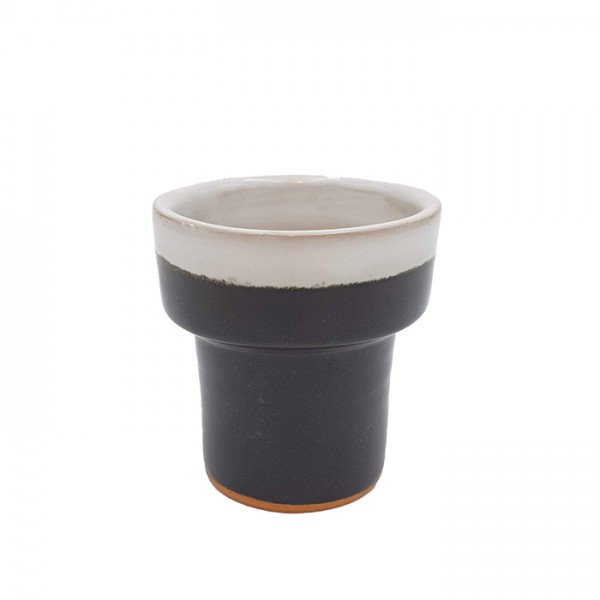 Cup-candleholder-pot Tall 2tone black/wh